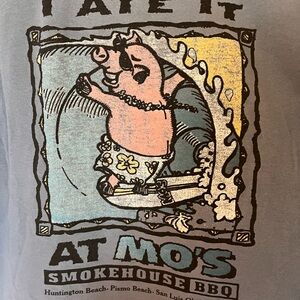 Gray Graphic T-Shirt with Surfing Pig Design